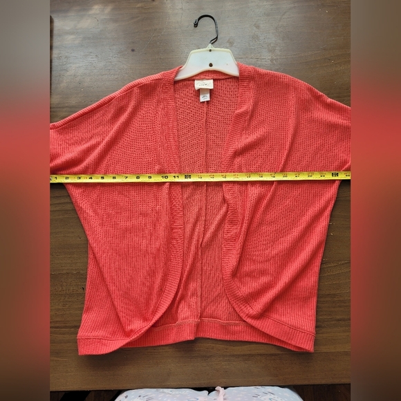 Y2K Self Esteem Coral Quarter Sleeve Shawl Wrap Blouse Size Medium - Picture 6 of 10